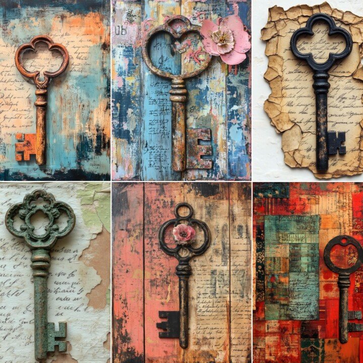 vintage – 64 Vintage Key Journal Pages