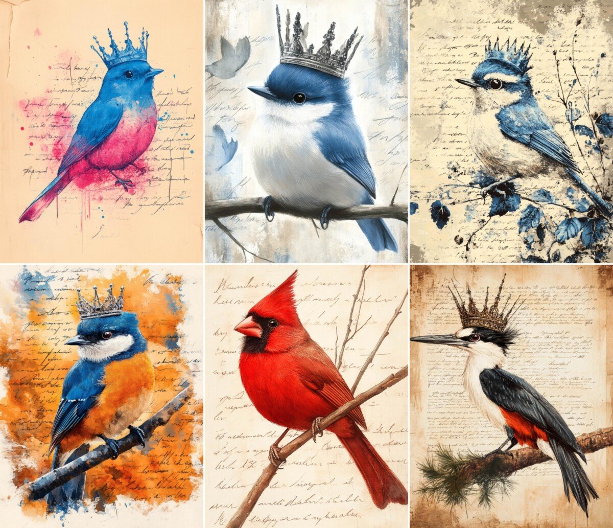 crowned – 72 Crowned Bird Journal Pages