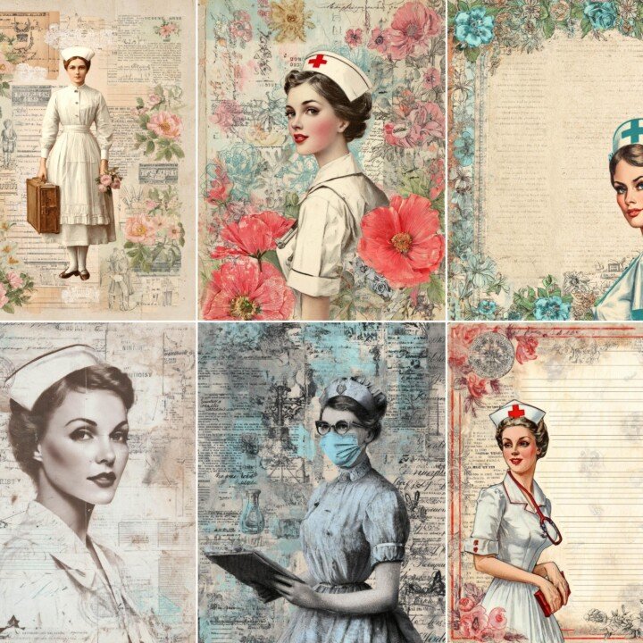 nurse – 54 Nurse Junk Journal Pages
