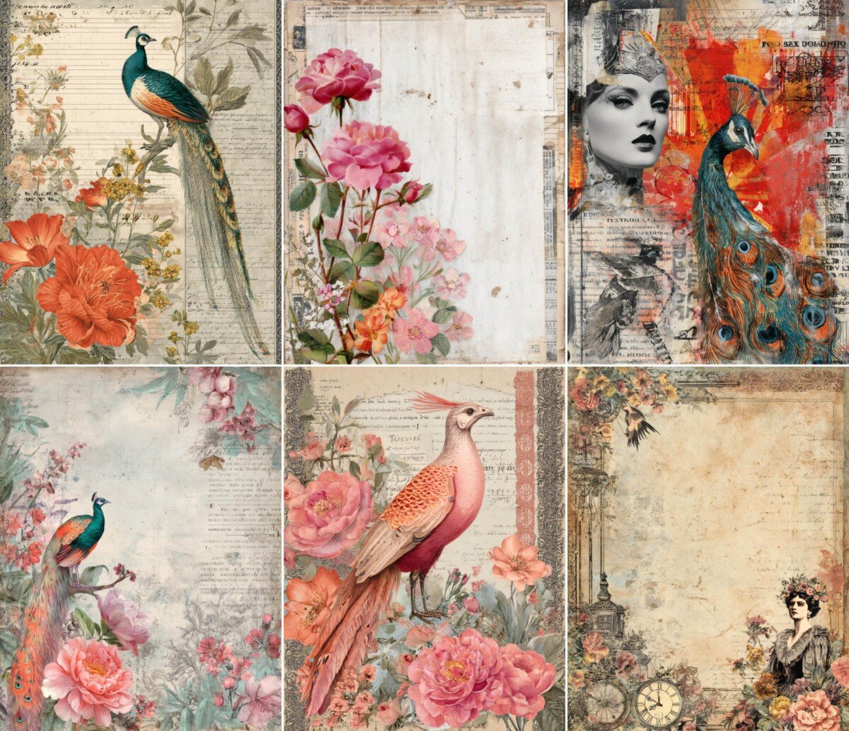 phoenix – 56 Phoenix Junk Journal Pages