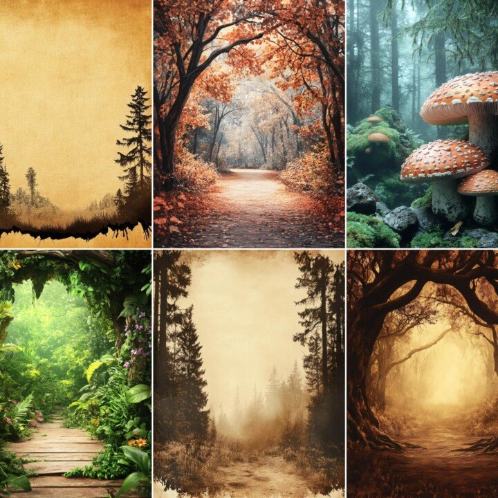 enchanted – 68 Enchanted Forest Papers Junk Journal Pages