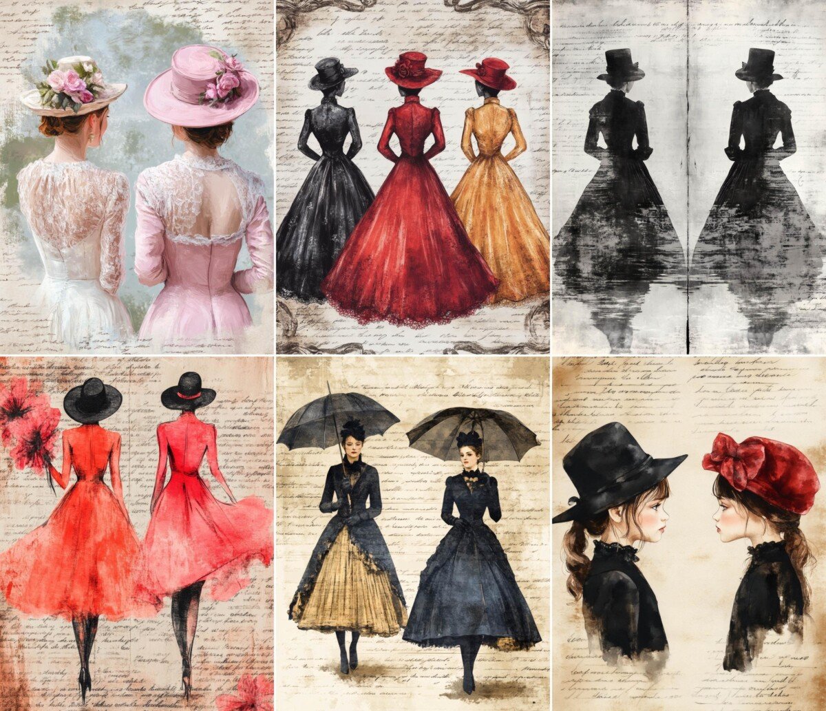 cozy – 68 Cozy Victorian Ladies Papers Journal Pages