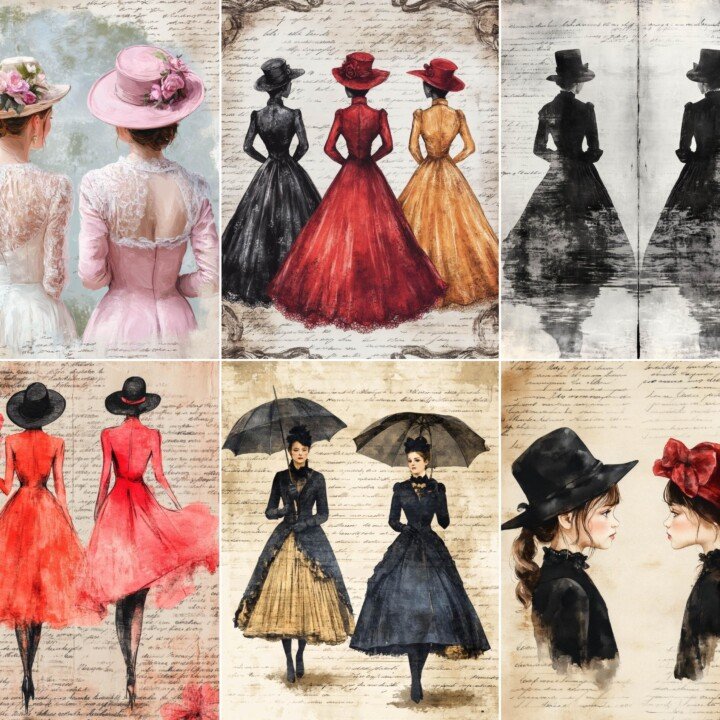 cozy – 68 Cozy Victorian Ladies Papers Journal Pages
