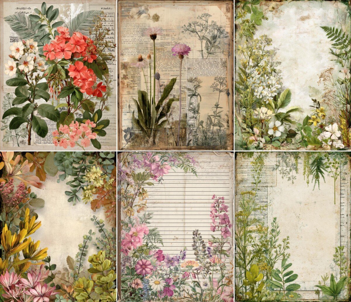 plant – 47 Plant Junk Journal Pages