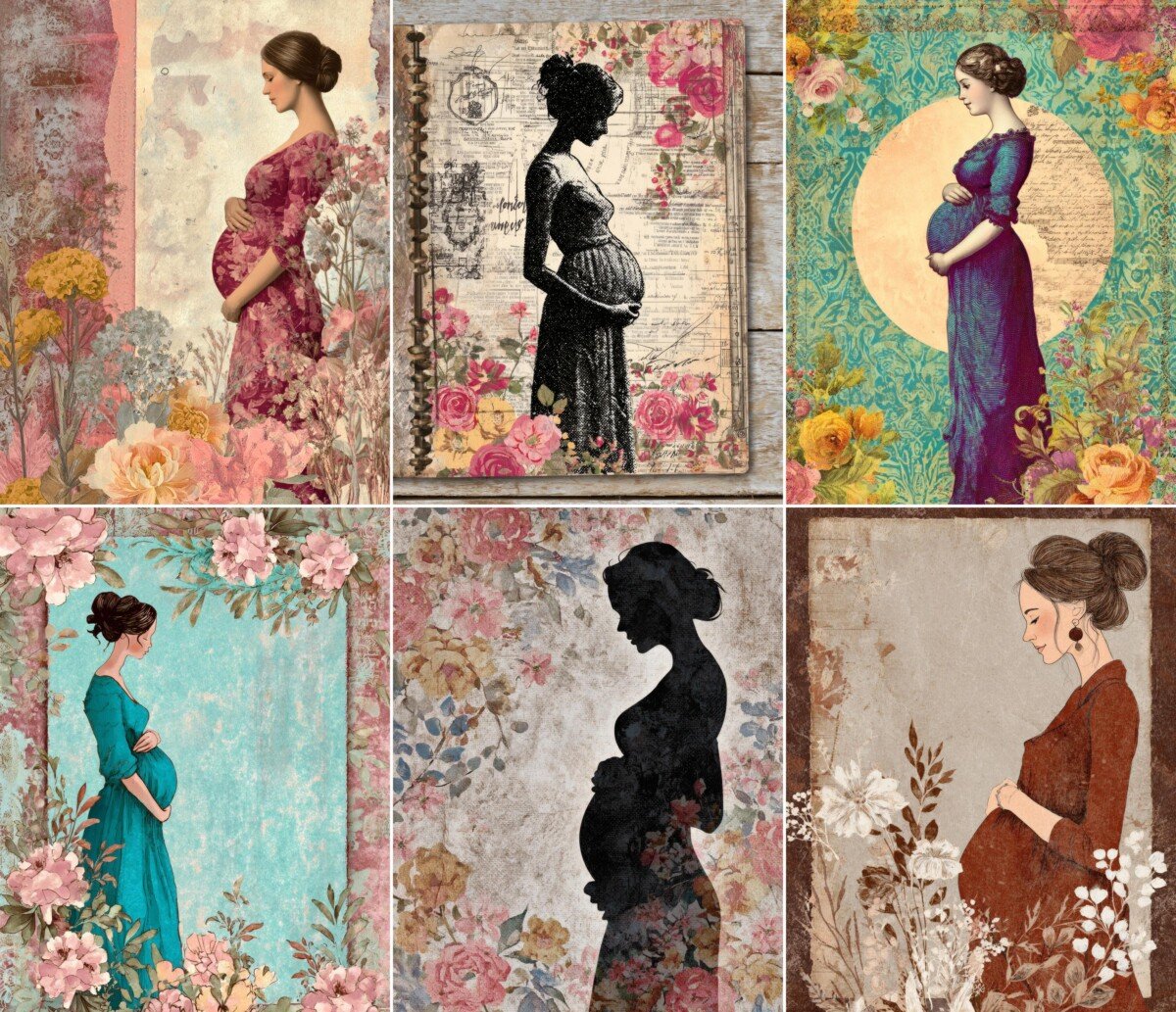 motherhood – 56 Motherhood Junk Journal Pages