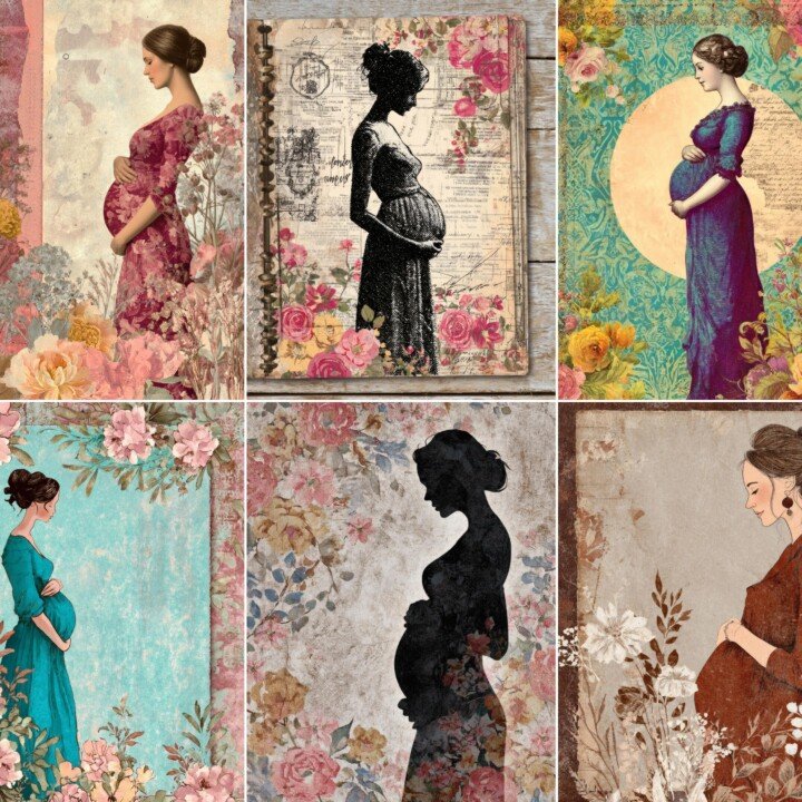 motherhood – 56 Motherhood Junk Journal Pages