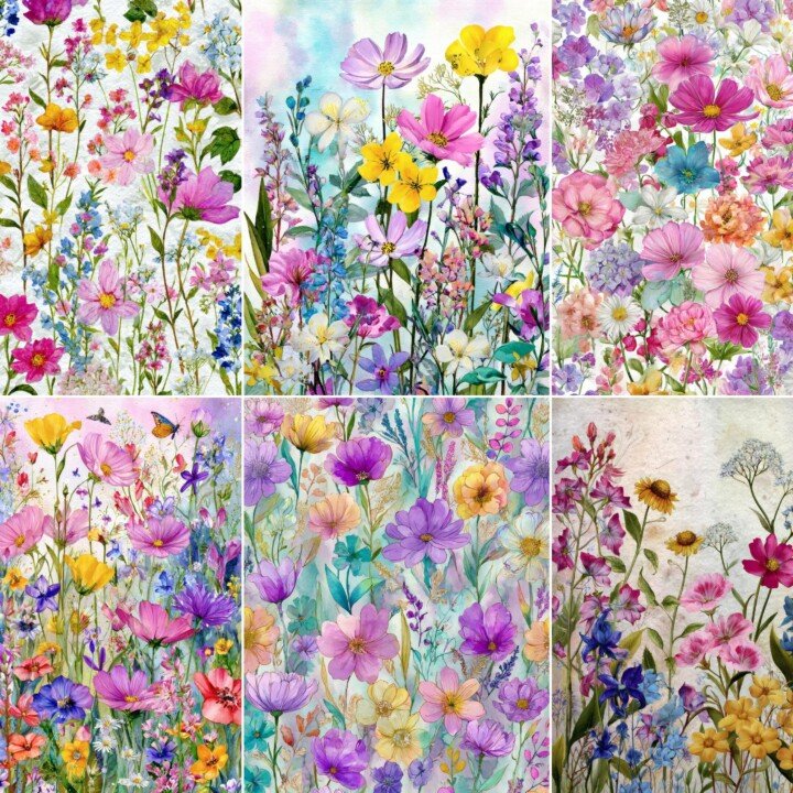 colorful – 52 Colorful Wildflower Junk Journal Pages