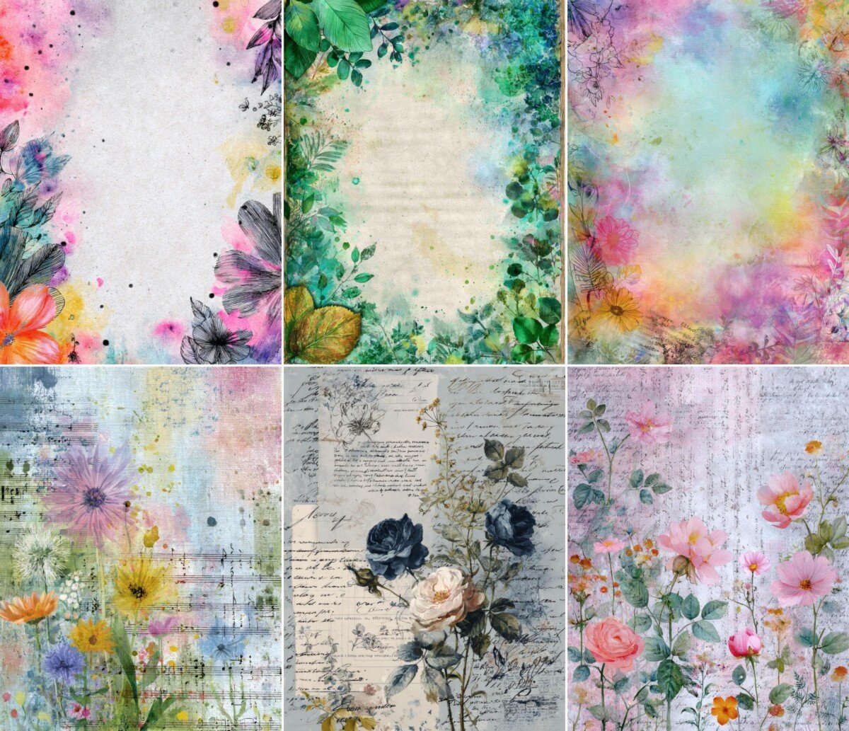 watercolour – 53 Watercolour Scribbles Junk Journal Pages