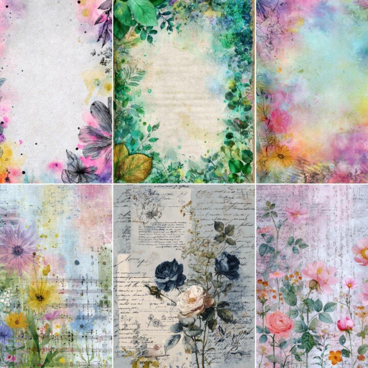 watercolour – 53 Watercolour Scribbles Junk Journal Pages