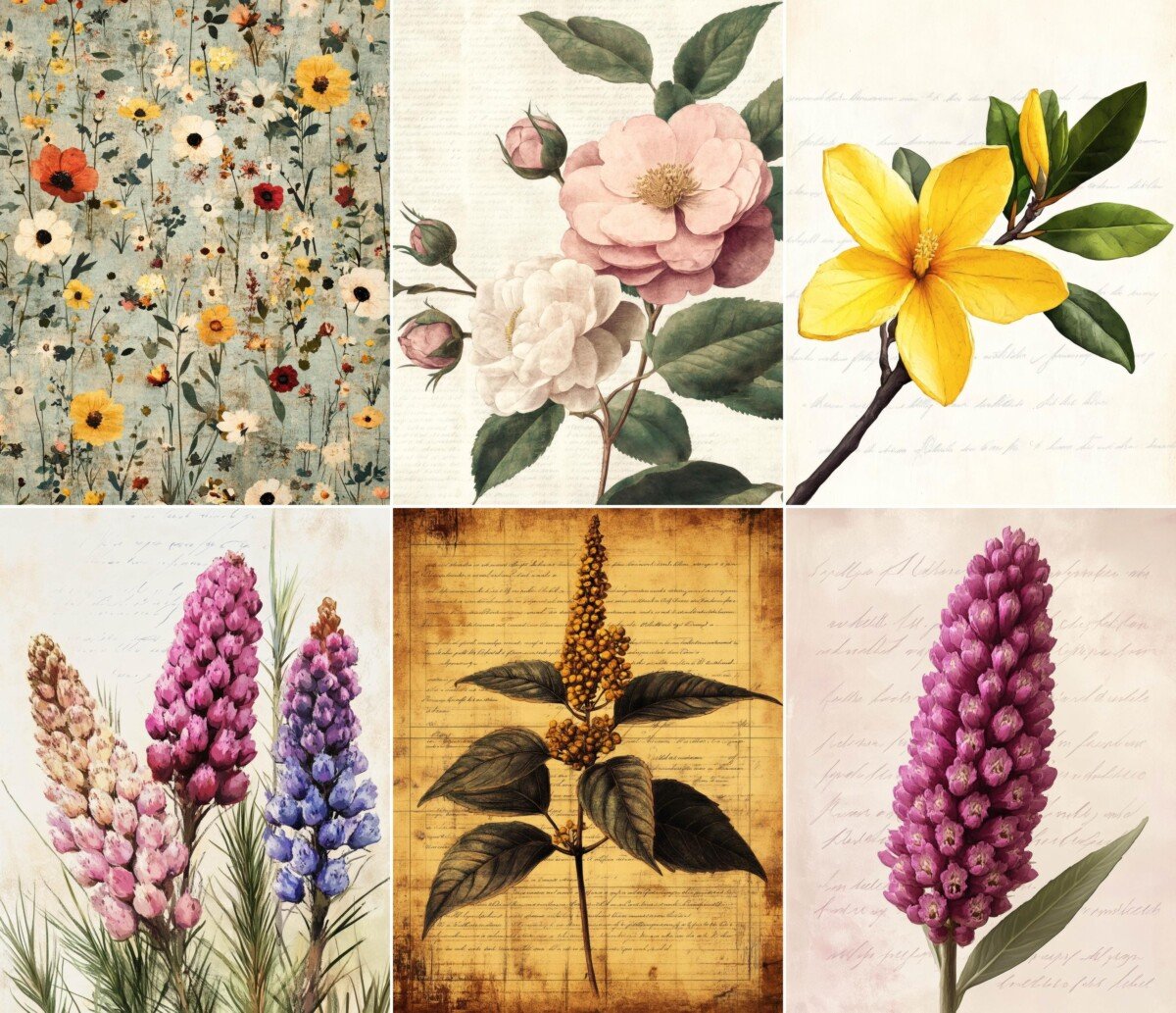 vintage – 68 Vintage Botanical Junk Journal Pages
