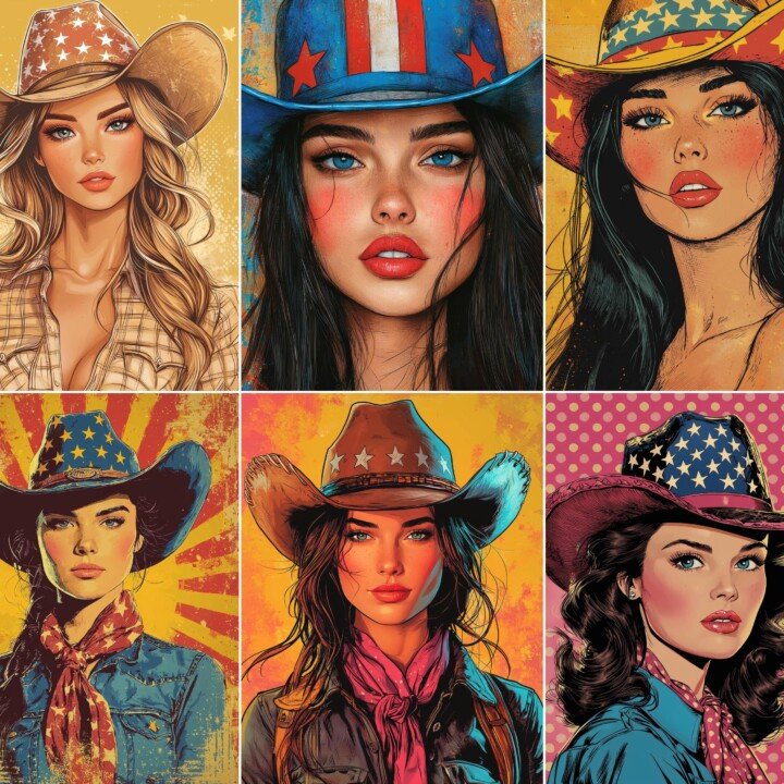 cowgirl – 76 Cowgirl Pop Art Journal Pages