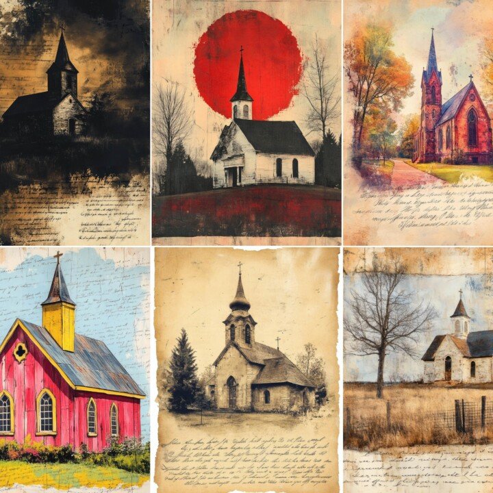 vintage – 68 Vintage Church Junk Journal Pages