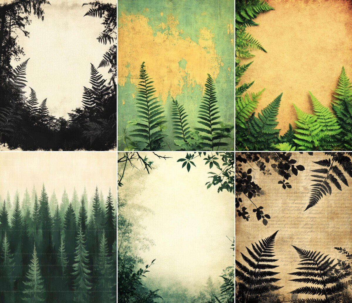 enchanted – 55 Enchanted Forest Fern Junk Journal Pages