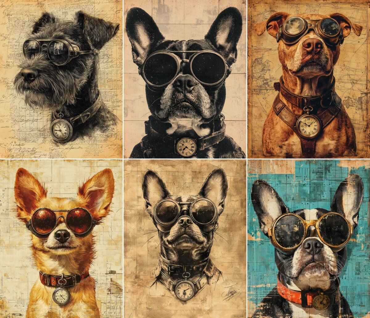 steampunk – 76 Steampunk Dog Junk Journal Pages