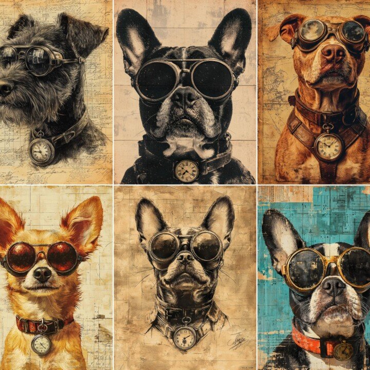 steampunk – 76 Steampunk Dog Junk Journal Pages