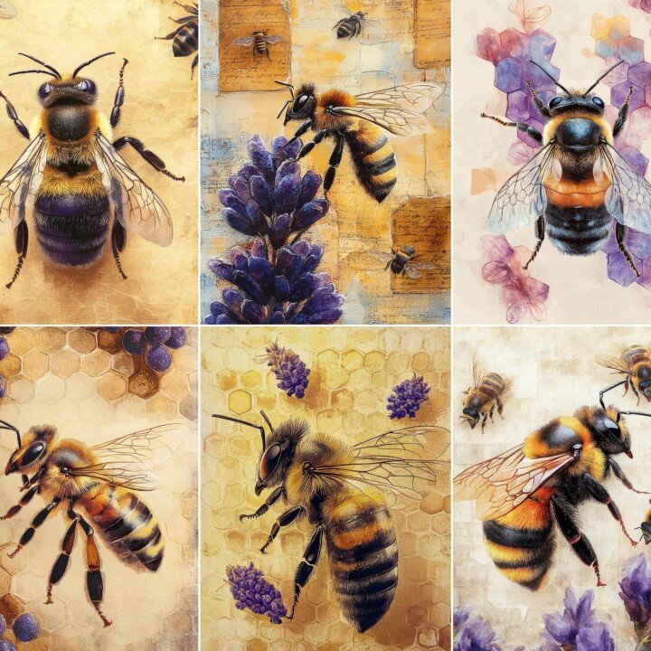 honey – 60 Honey Bee Junk Journal Pages