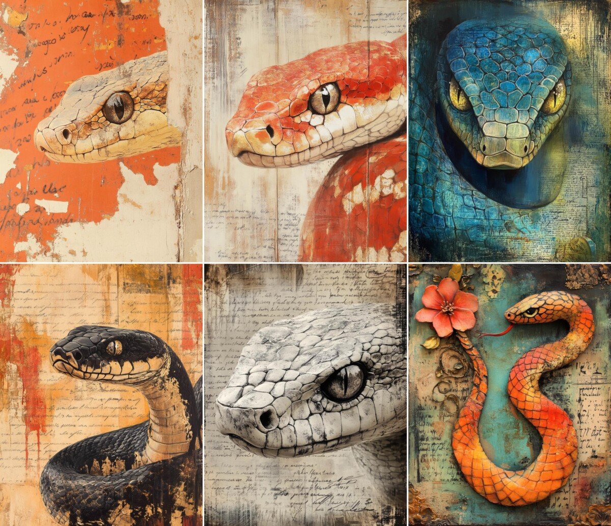 wise – 89 Wise Snake Junk Journal Pages