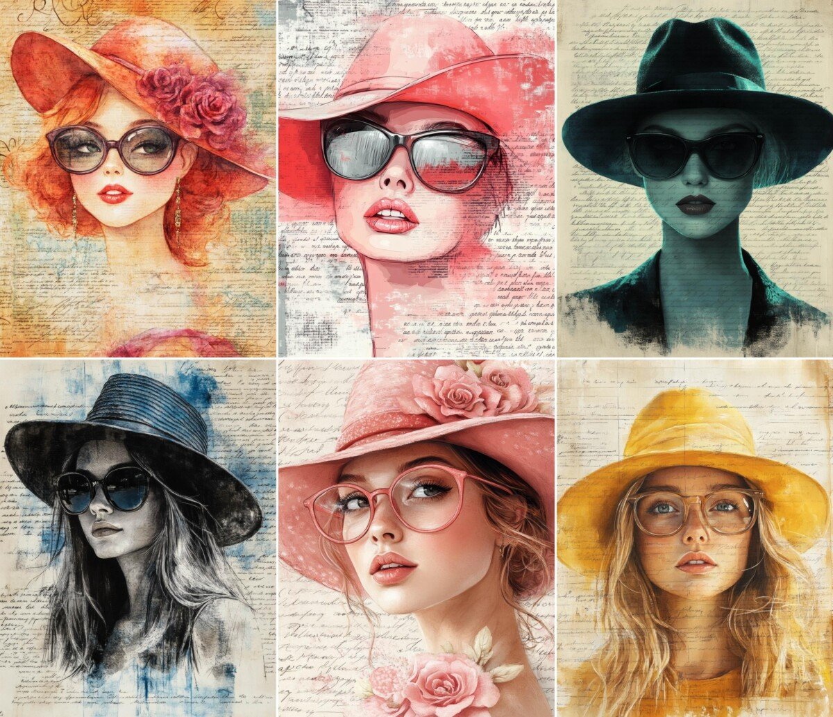fashion – 68 Fashion Girl Junk Journal Pages