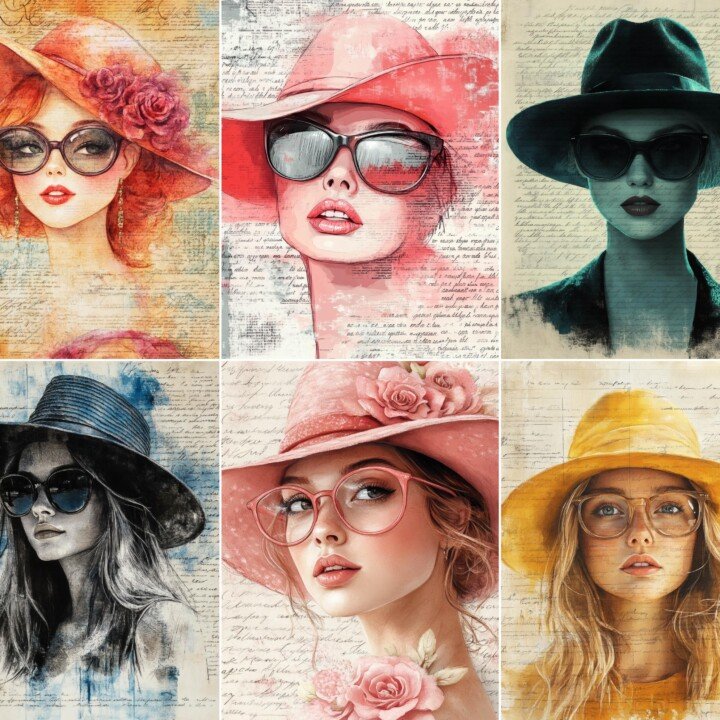 fashion – 68 Fashion Girl Junk Journal Pages