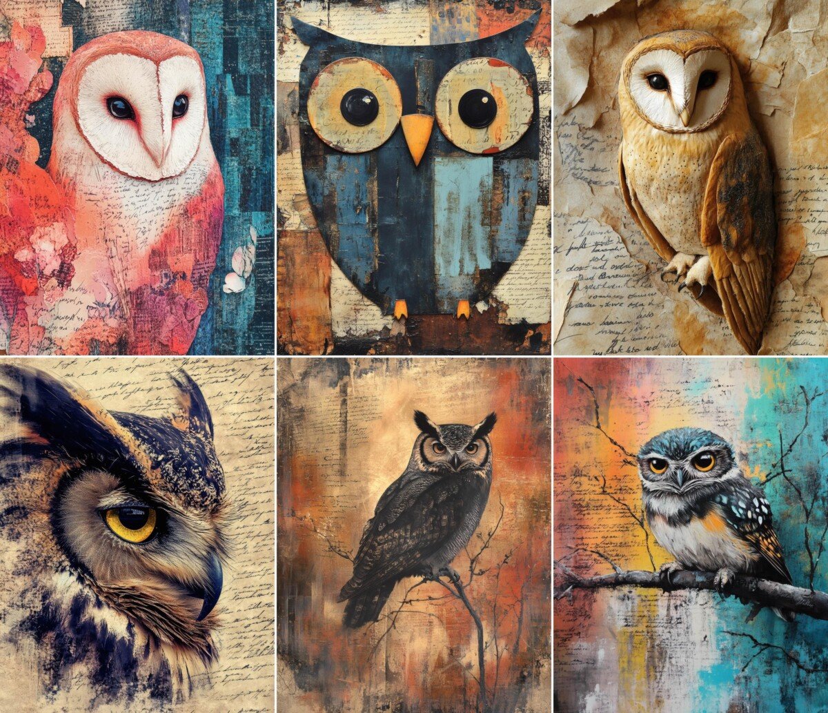 gothic – 76 Gothic Owl Junk Journal Pages