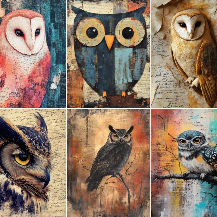 gothic – 76 Gothic Owl Junk Journal Pages