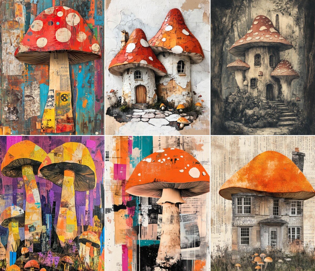 mushroom – 76 Mushroom House Junk Journal Pages