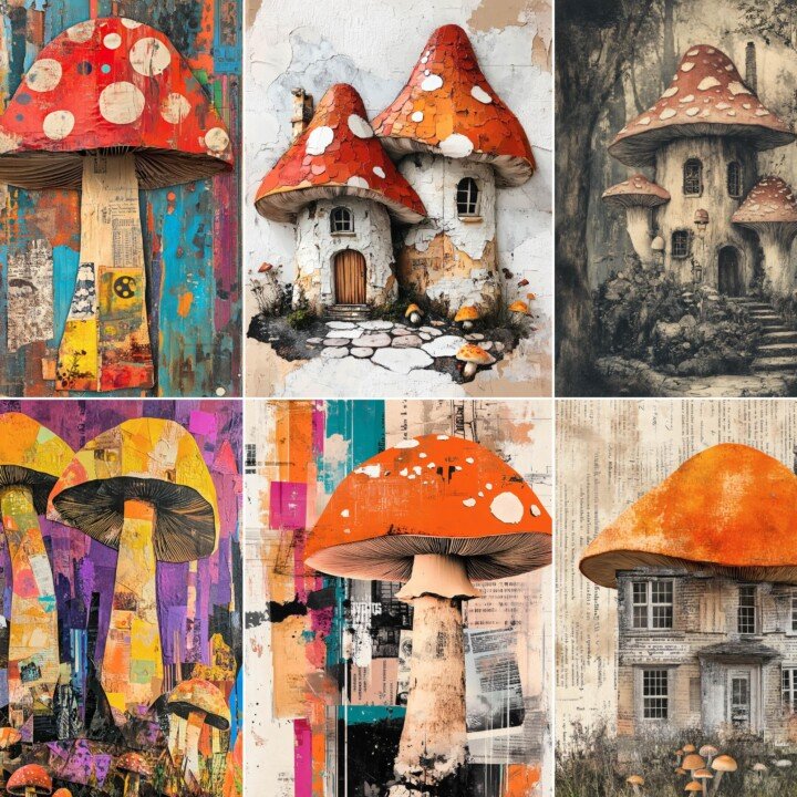 mushroom – 76 Mushroom House Junk Journal Pages