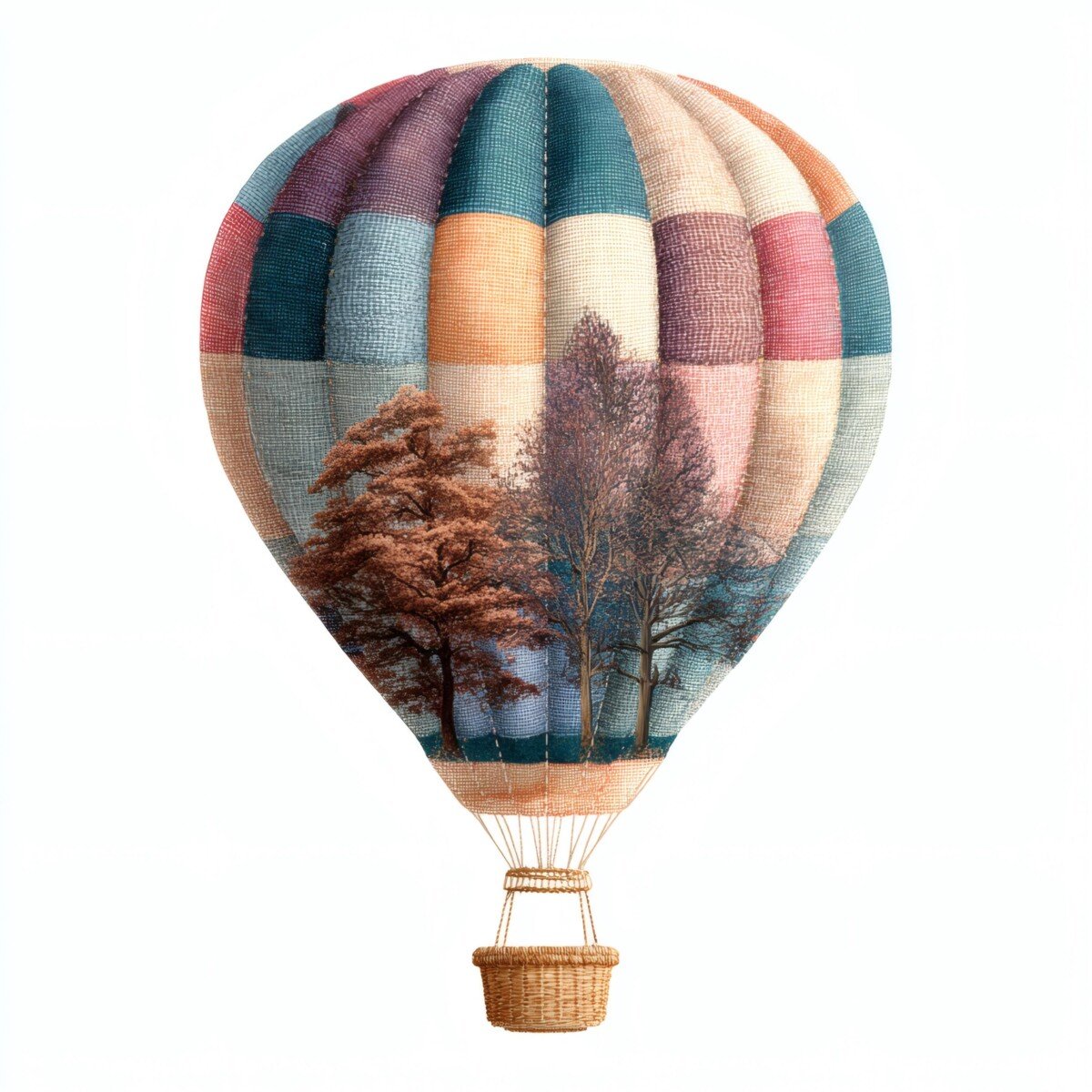 patchwork hot air balloon clipart preview 9 – Fussy Cuts