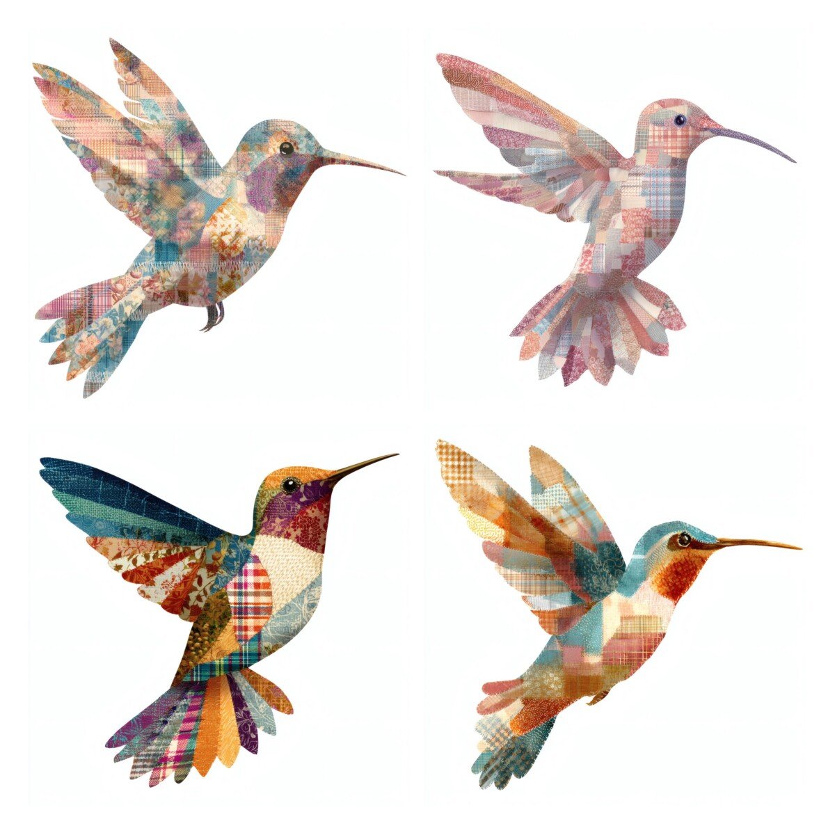 patchwork – 23 Patchwork Hummingbird Clipart