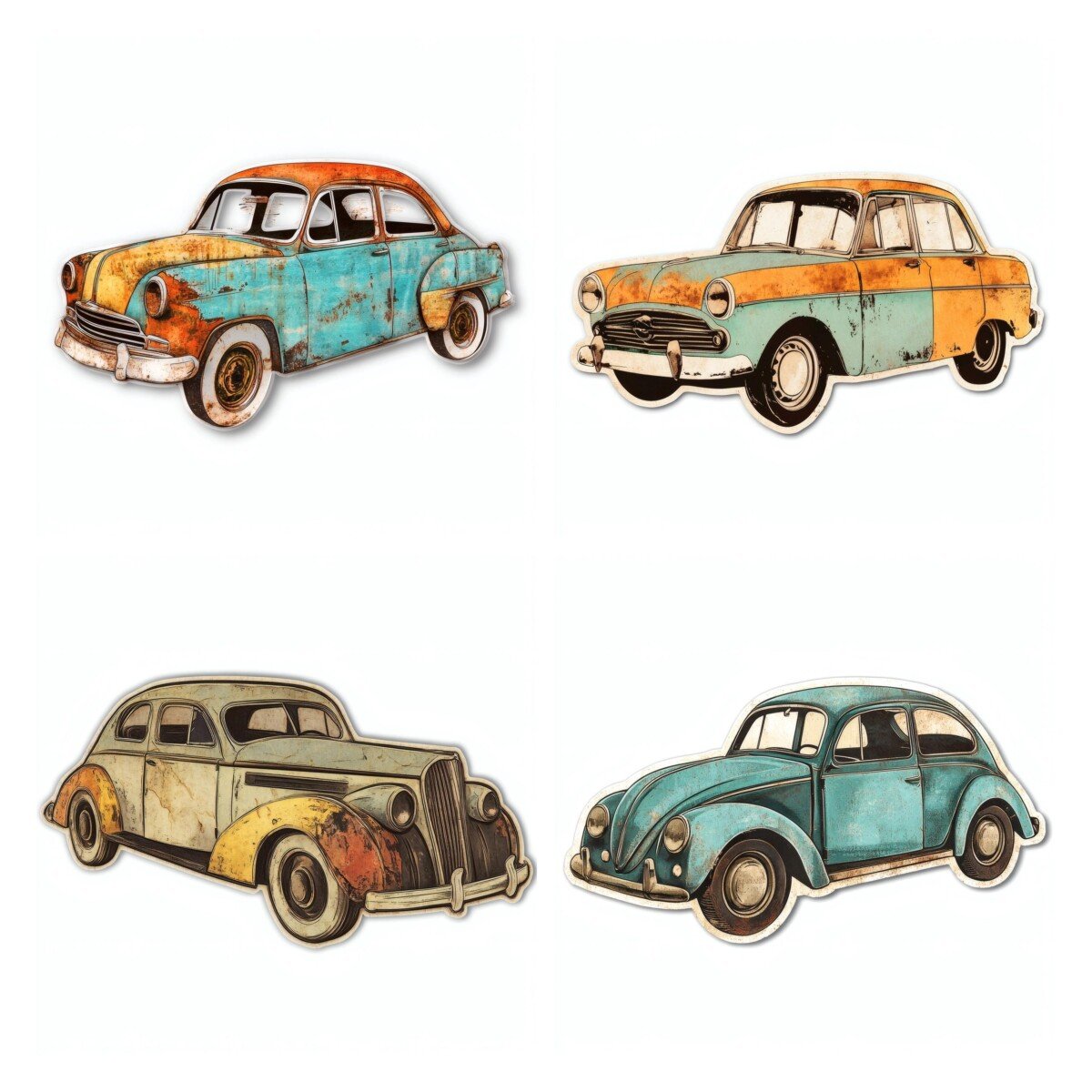 vintage – 32 Vintage Car Die Cuts Cutouts