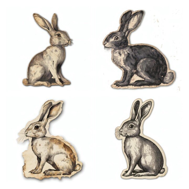 gothic – 24 Gothic Rabbit Die Cuts Cutouts