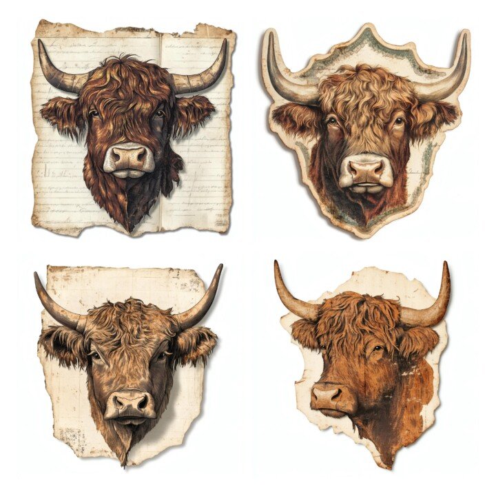 highland – 24 Highland Cow Die Cuts Cutouts