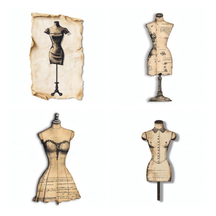 sewing – 24 Sewing Mannequin Die Cuts Cutouts