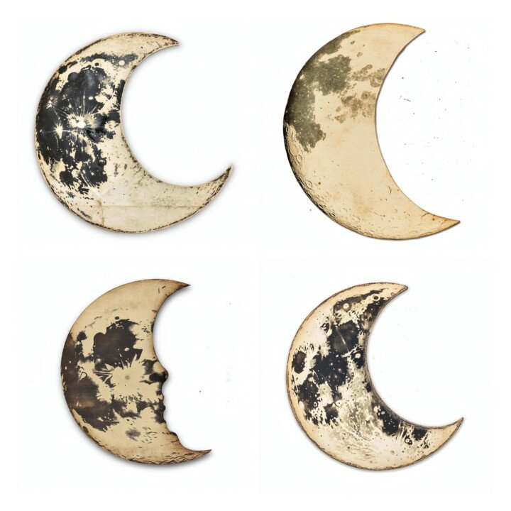 vintage – 22 Vintage Moon Die Cuts Cutouts