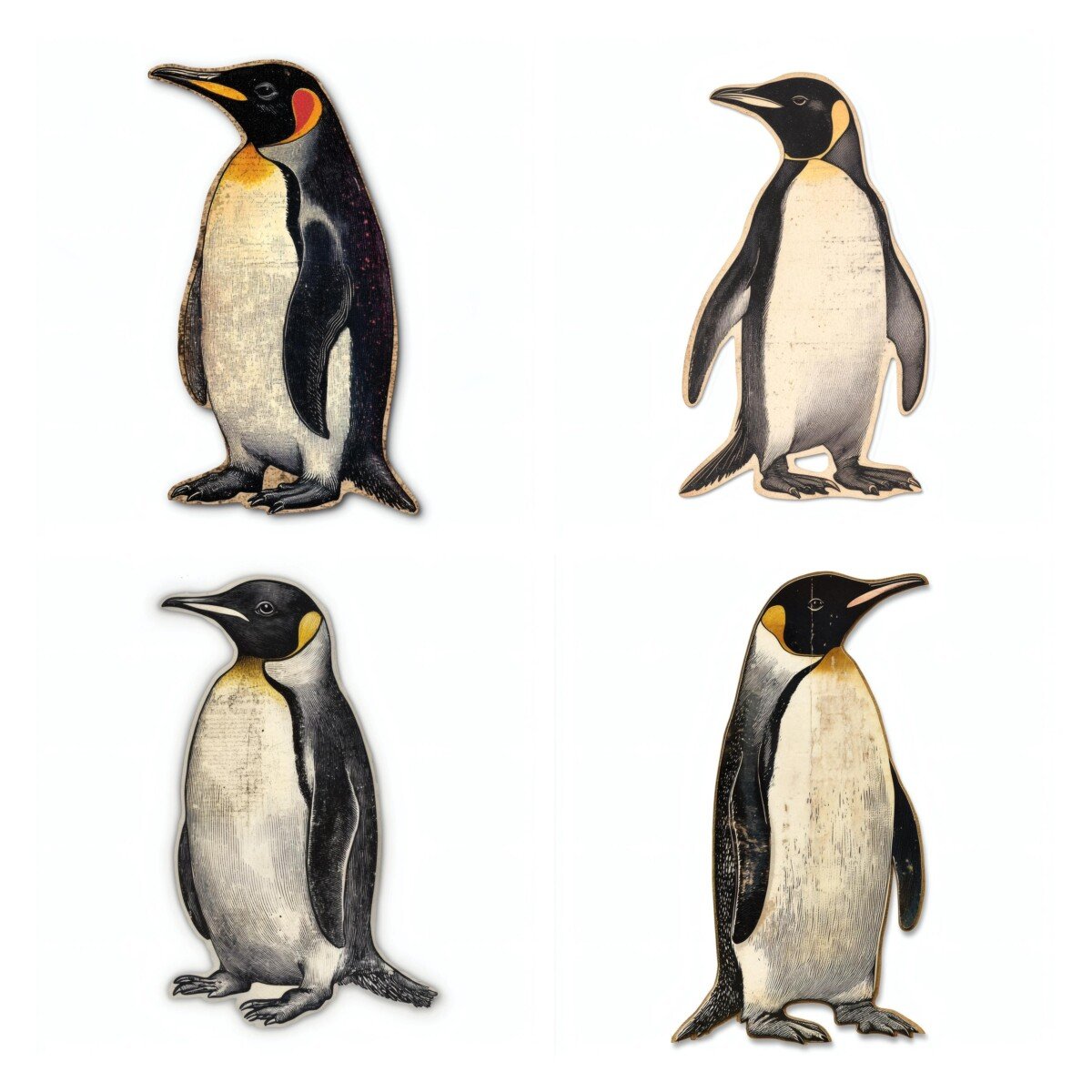 penguin – 24 Penguin Vintage Arctic Bird Ephemera Pack Cutouts