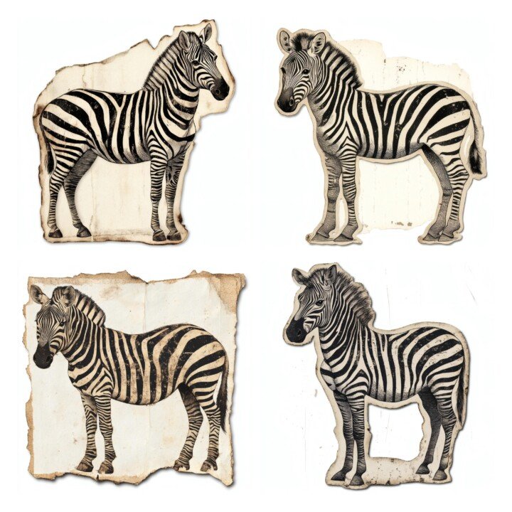 realistic – 24 Realistic Zebra Die Cuts Cutouts