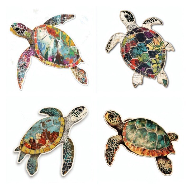 turtle – 27 Turtle Images Coastal Wildlife Ephemera Pack Cutouts