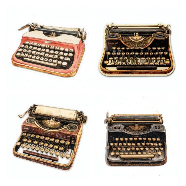 vintage – 24 Vintage Typewriter Die Cuts Cutouts