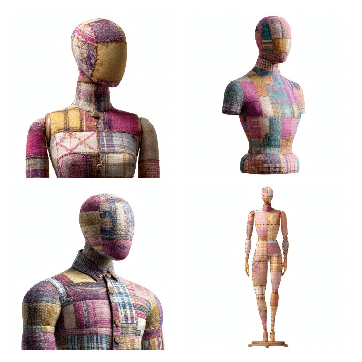 patchwork – 24 Patchwork Mannequin Cutouts