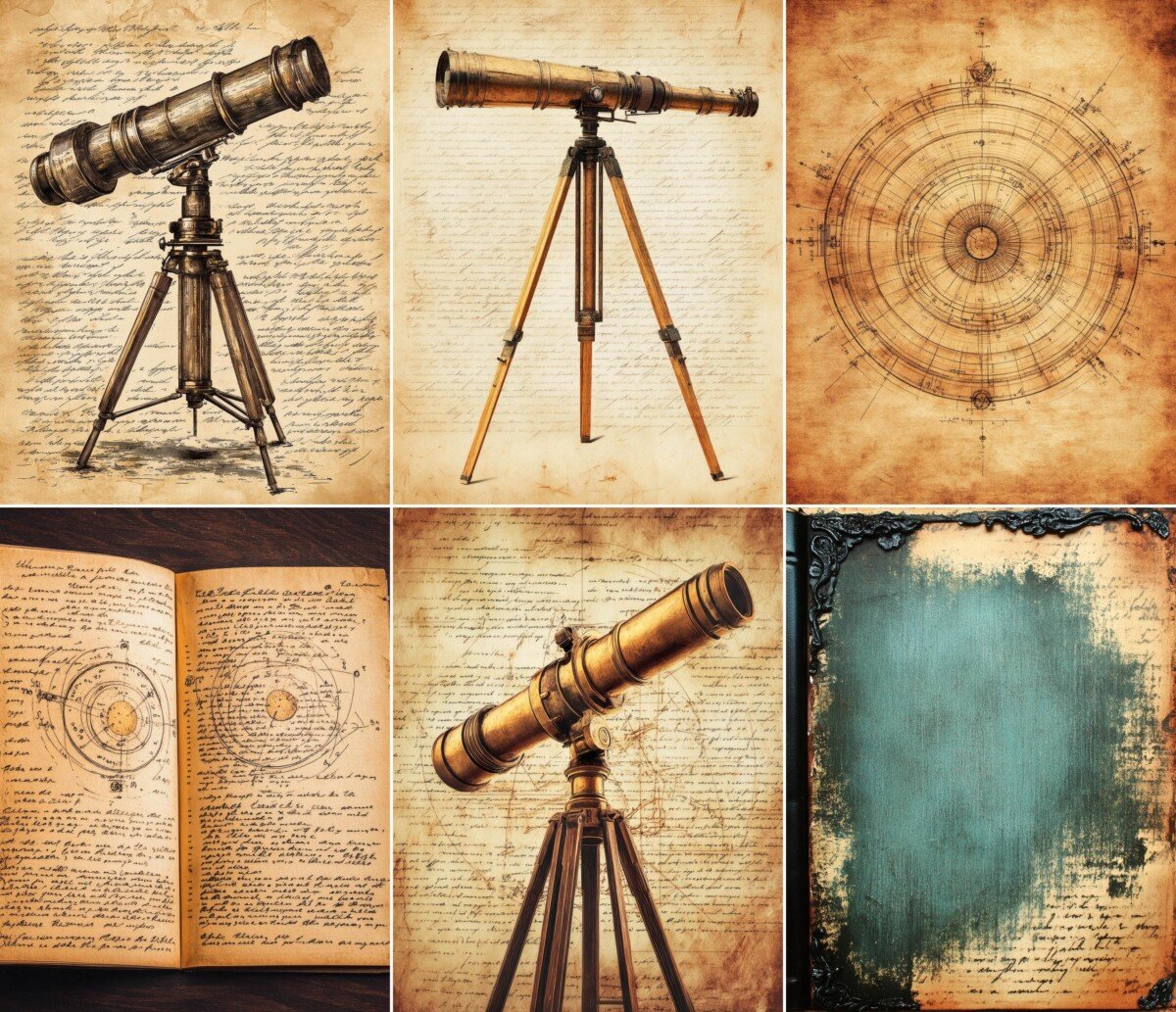 steampunk – 59 Steampunk Observatory Background Junk Journal Pages