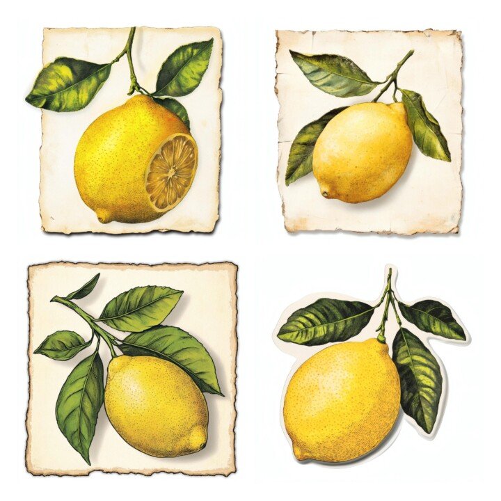 vintage lemon ephemera preview 2 – Fussy Cuts
