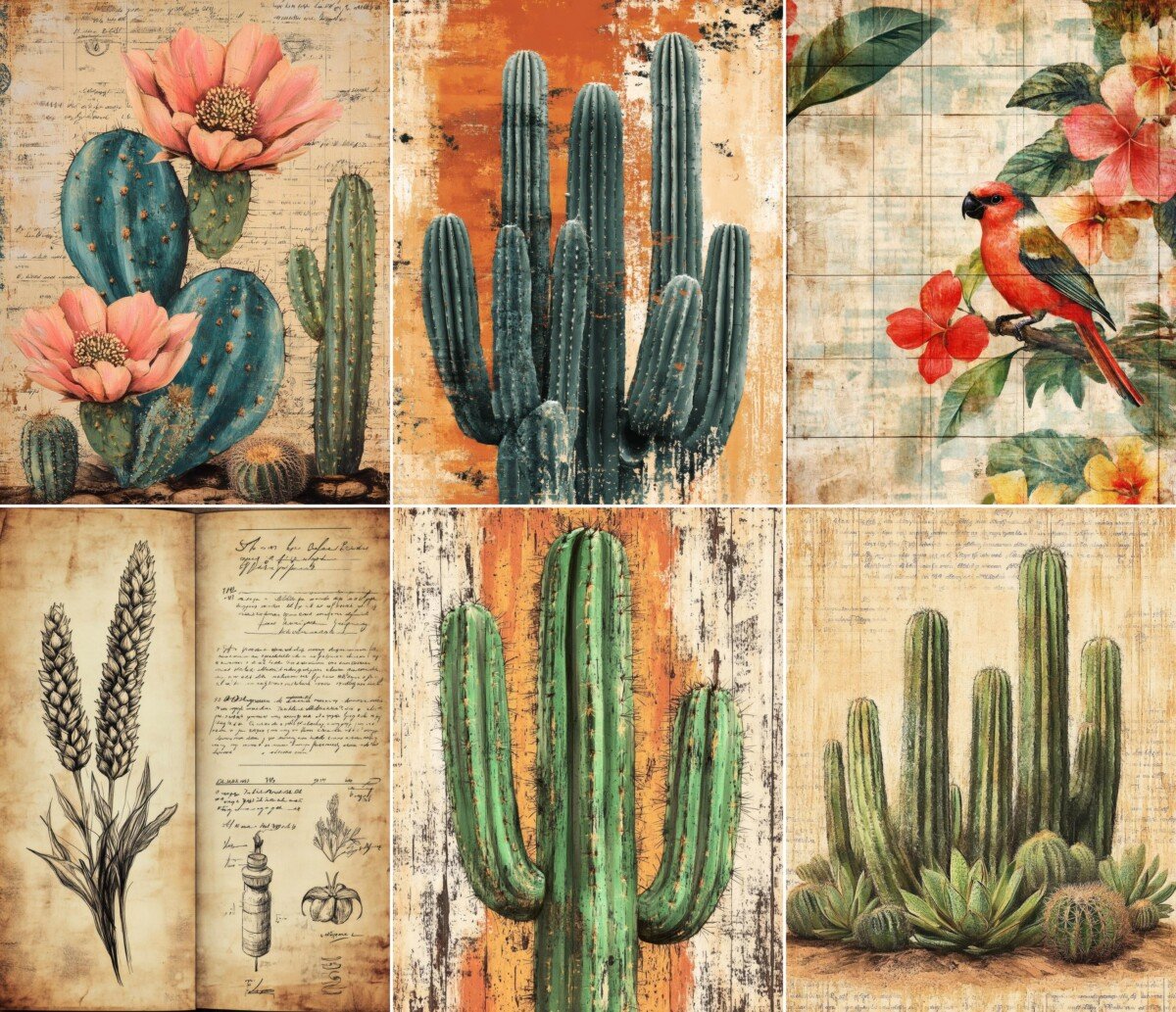 desert – 60 Desert Botanicals Paper Journal Pages
