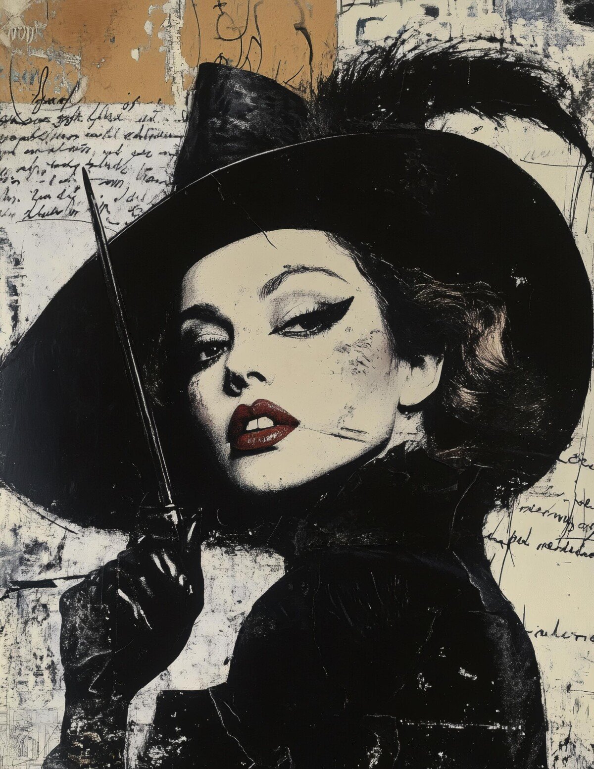Gothic witch collage digital paper, artwork preview 7