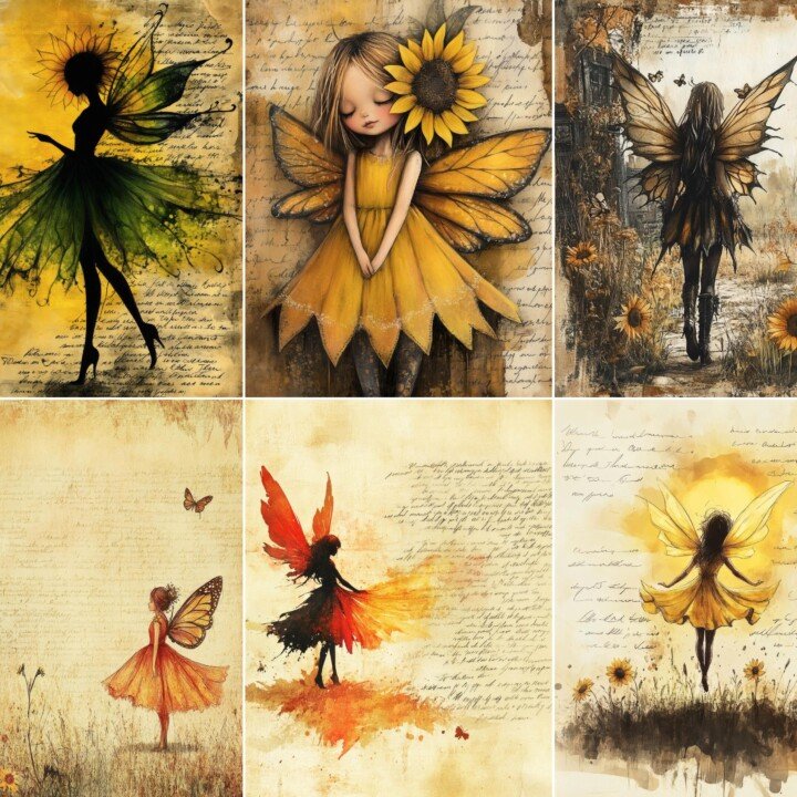 sunflower – 56 Sunflower Fairy Journal Pages