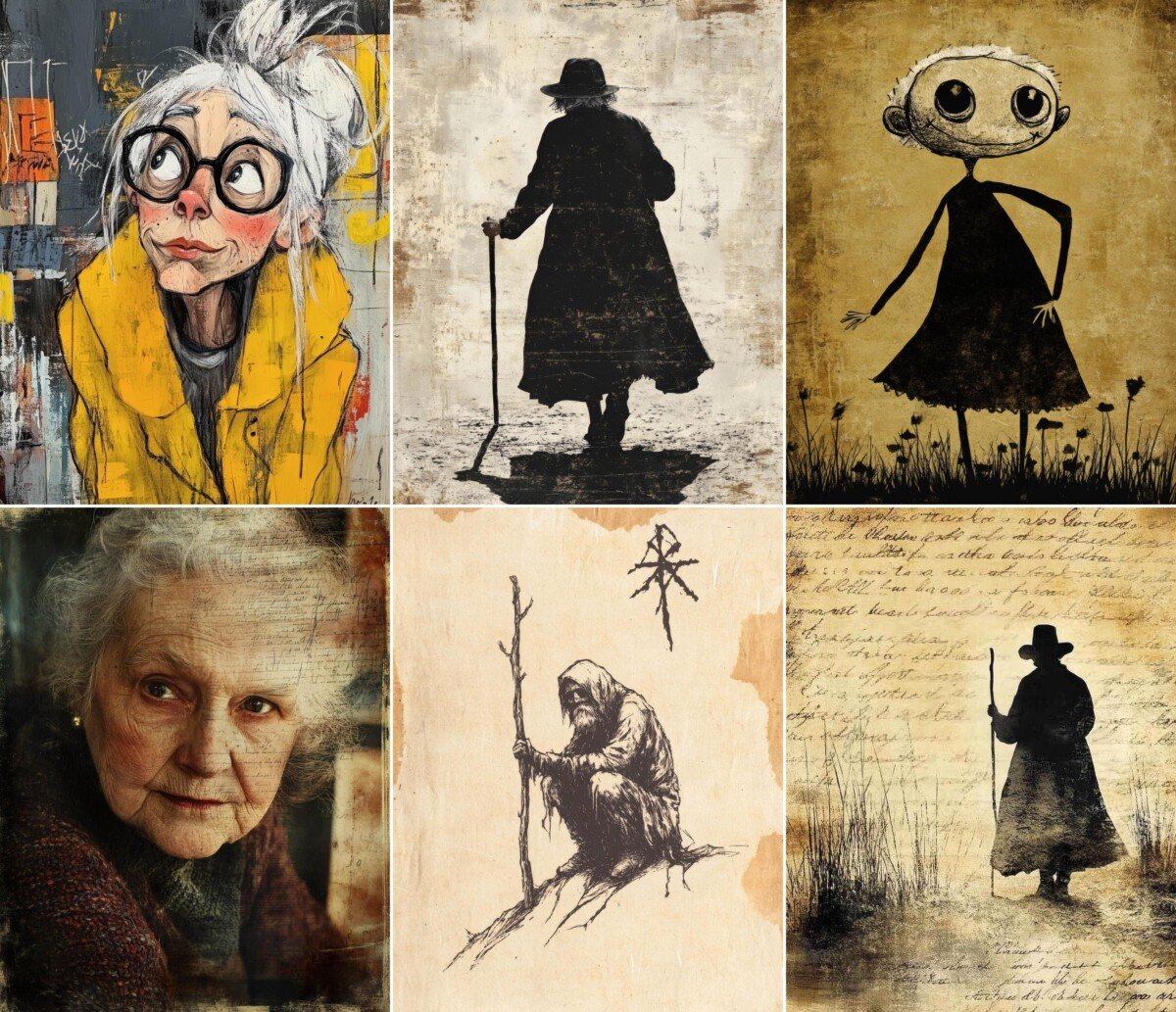 quirky – 64 Quirky Old Woman Journal Pages