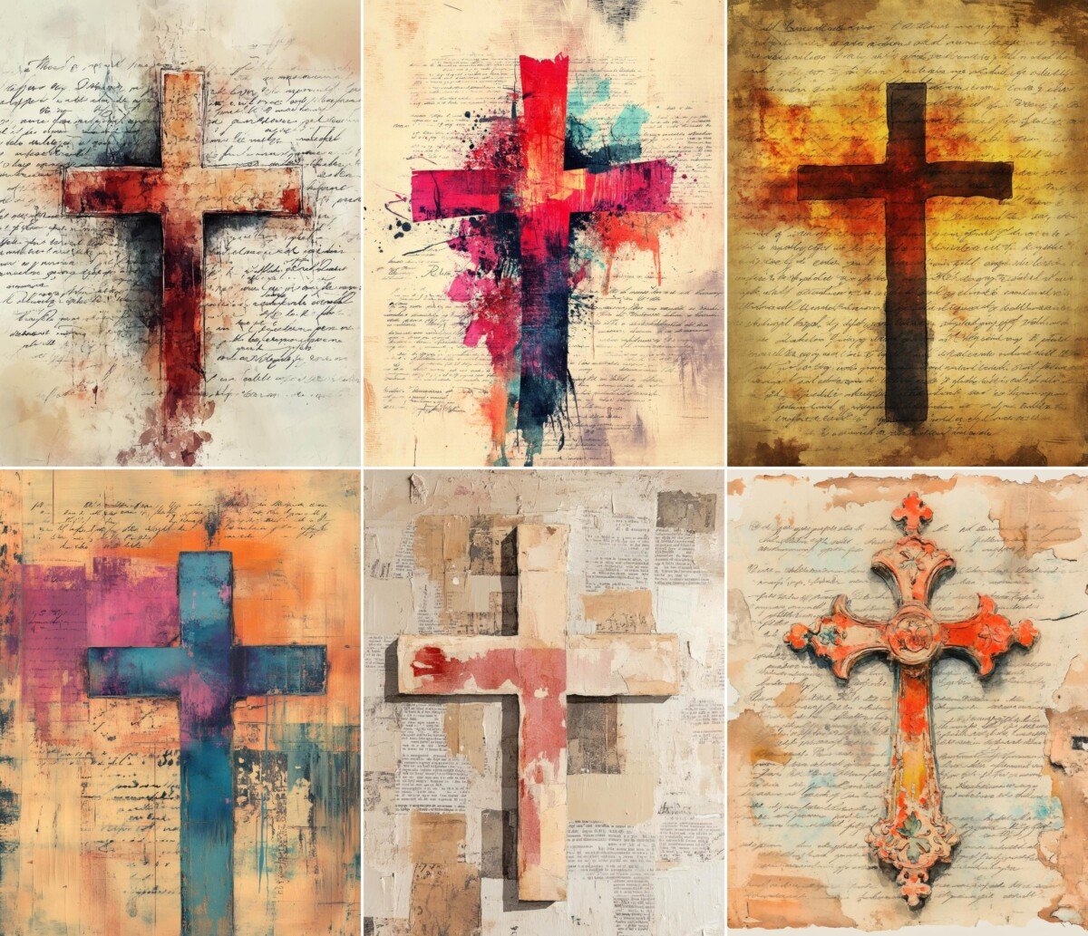 vintage – 64 Vintage Cross Journal Pages