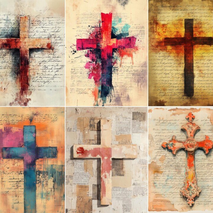 vintage – 64 Vintage Cross Journal Pages