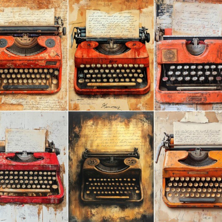 antique – 72 Antique Typewriter Papers Journal Pages
