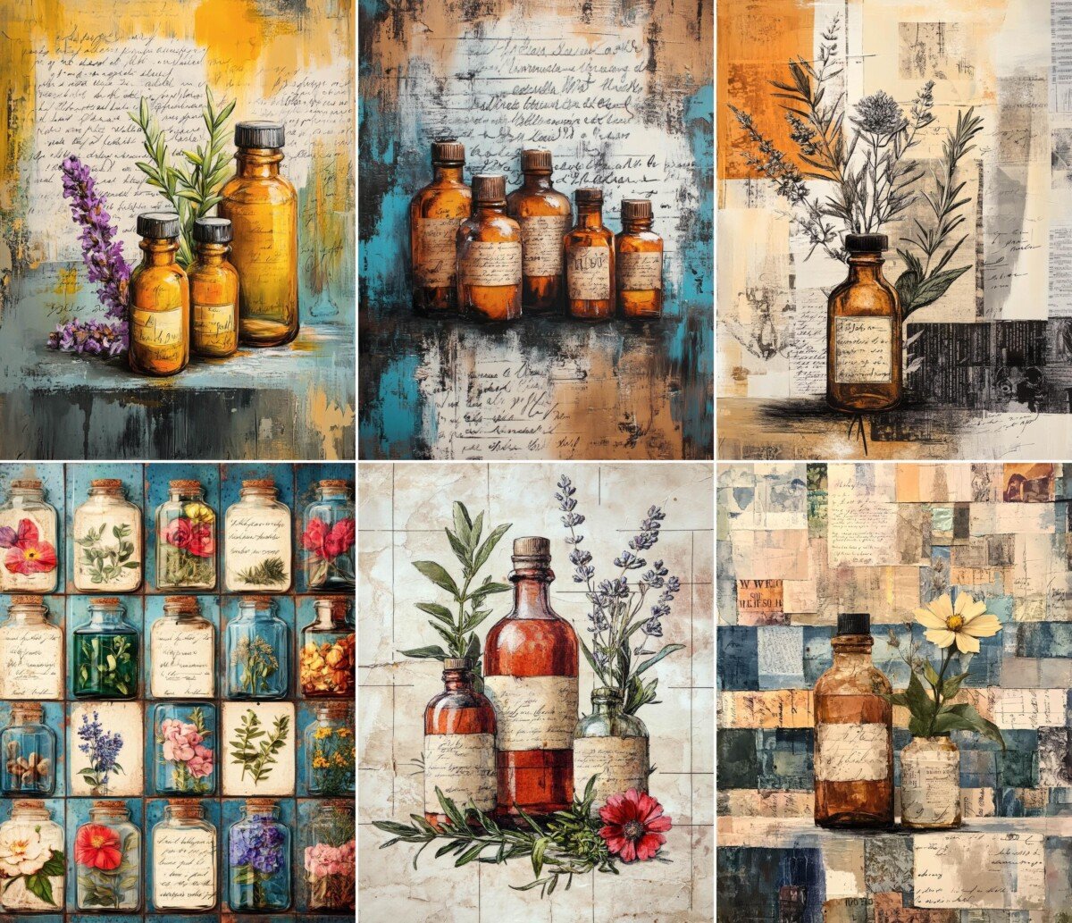 apothecary – 72 Apothecary Herb Papers Junk Journal Pages