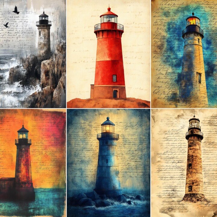 coastal – 64 Coastal Lighthouse Papers Journal Pages